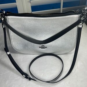 Silver metallic Coach Chelsea Crossbody